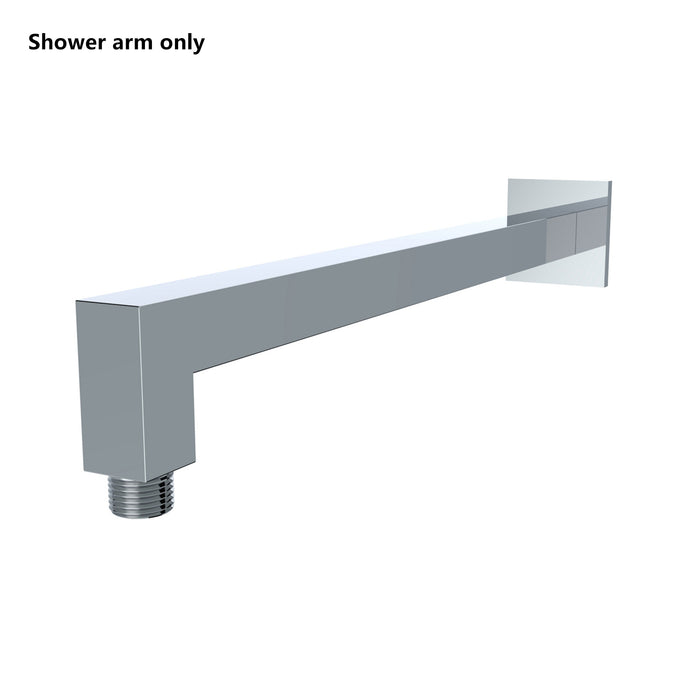 Metal Rectangle Shower Arm in Chrome