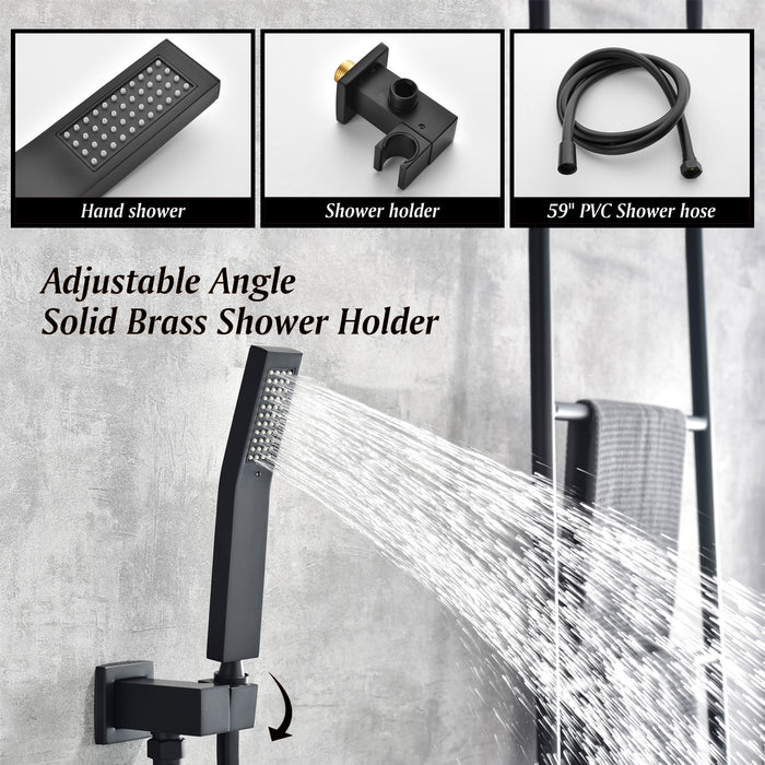 TopCraft Single-Handle Roman Tub Faucet Wall Mount Bathtub Faucet with Hand Shower