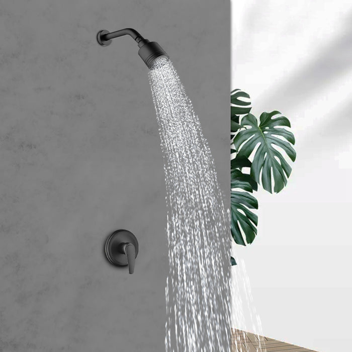 1-Spray Patterns 2.52 in. Wall Mount Rain Fixed Shower Head with Single Handle Built-In Shower System