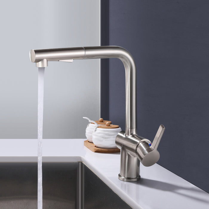 Pull Down Kitchen Faucet Stainless Steel Single Handle Kitchen Faucet with Sprayer