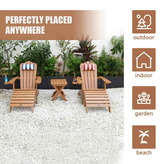Adirondack Chair Backyard Outdoor Furniture Painted Seating with Cup Holder All-Weather and Fade-Resistant Plastic Wood