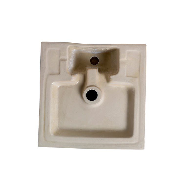 15.75" L x 15.75" W White Ceramic Square Vessel Bathroom Sink