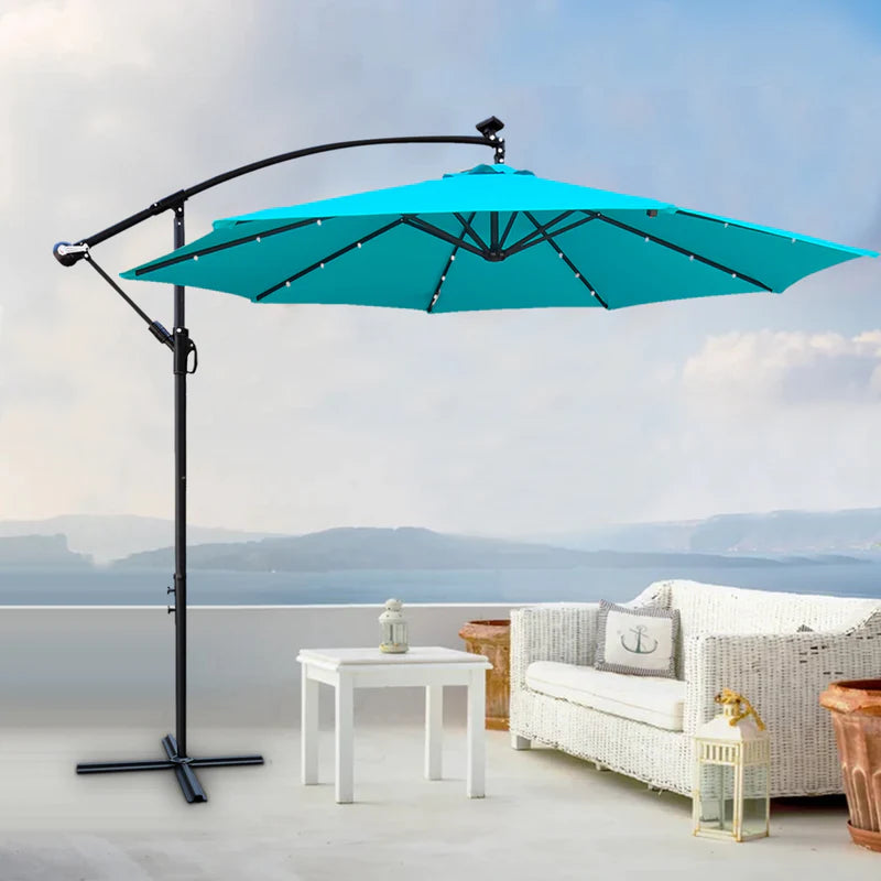 11-12 foot crank patio umbrellas 11 Foot Crank Umbrella With Scalloped Edge in Navy  The Well Appointed  House
