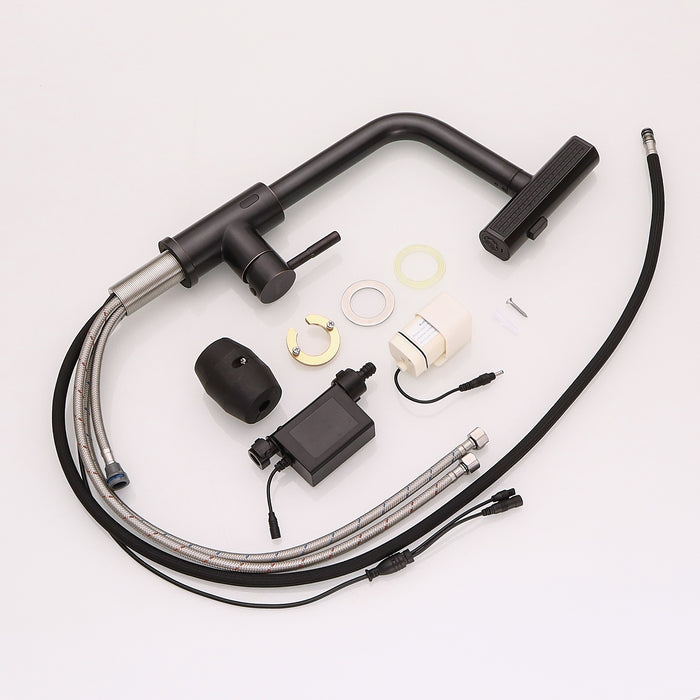 Battery Powered Touchless Pull Out Kitchen Faucet, Without Battery