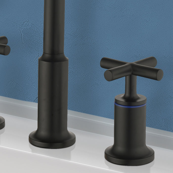 TopCraft Double Handle Widespread Bathroom Faucet 3-Hole Bathroom Sink Faucet in Contemporary Design