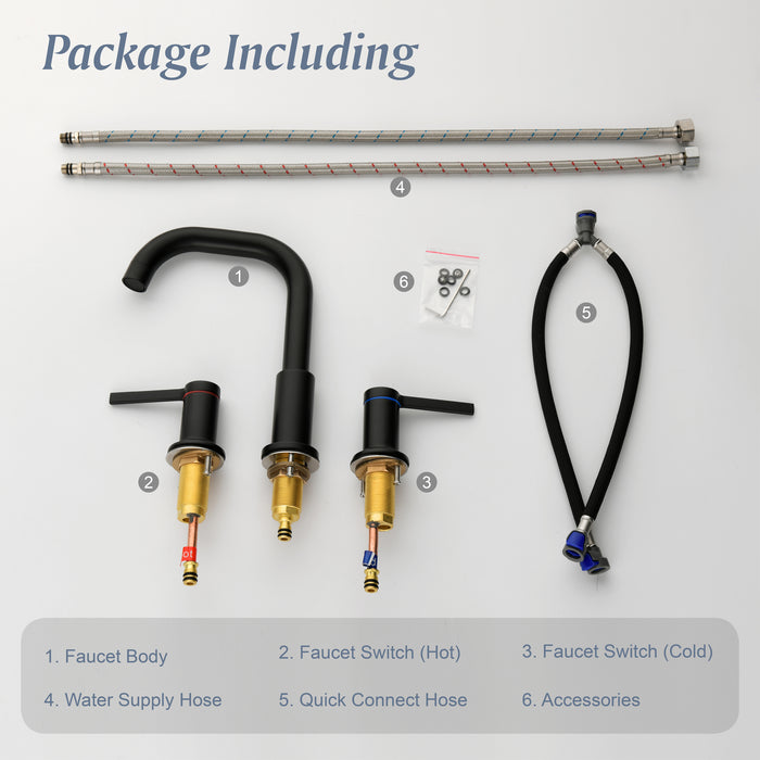 Two-handle Deck Mount Bathroom Sink Faucet