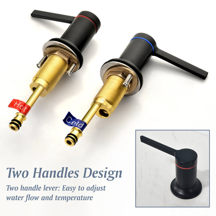 Two-handle Deck Mount Bathroom Sink Faucet