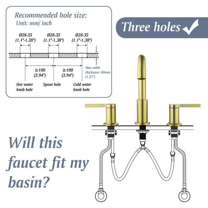 Two-handle Deck Mount Bathroom Sink Faucet