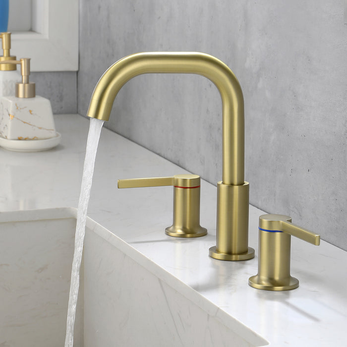 Two-handle Deck Mount Bathroom Sink Faucet