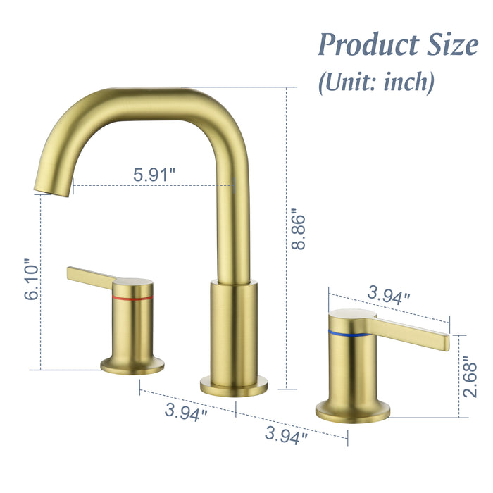 Two-handle Deck Mount Bathroom Sink Faucet