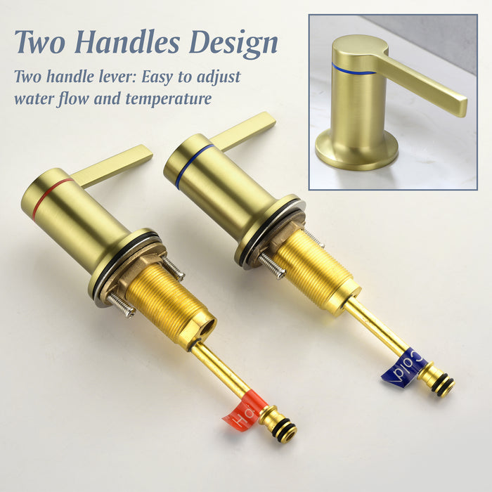 Two-handle Deck Mount Bathroom Sink Faucet