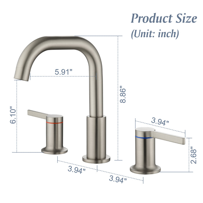 Two-handle Deck Mount Bathroom Sink Faucet