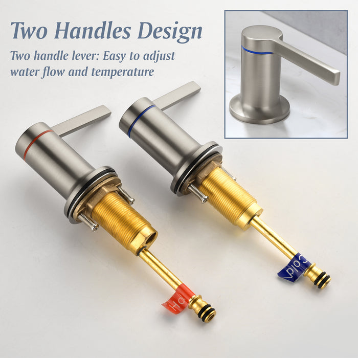 Two-handle Deck Mount Bathroom Sink Faucet