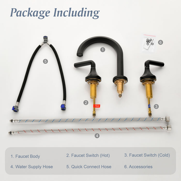 Two-handle Deck Mount Bathroom Sink Faucet