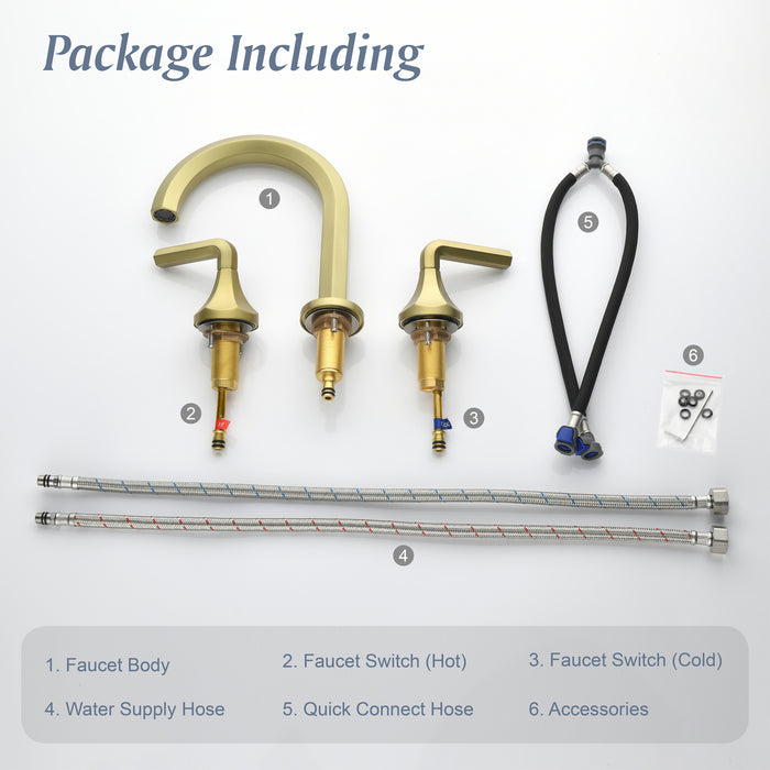 Two-handle Deck Mount Bathroom Sink Faucet