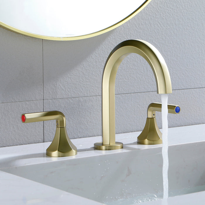 Two-handle Deck Mount Bathroom Sink Faucet