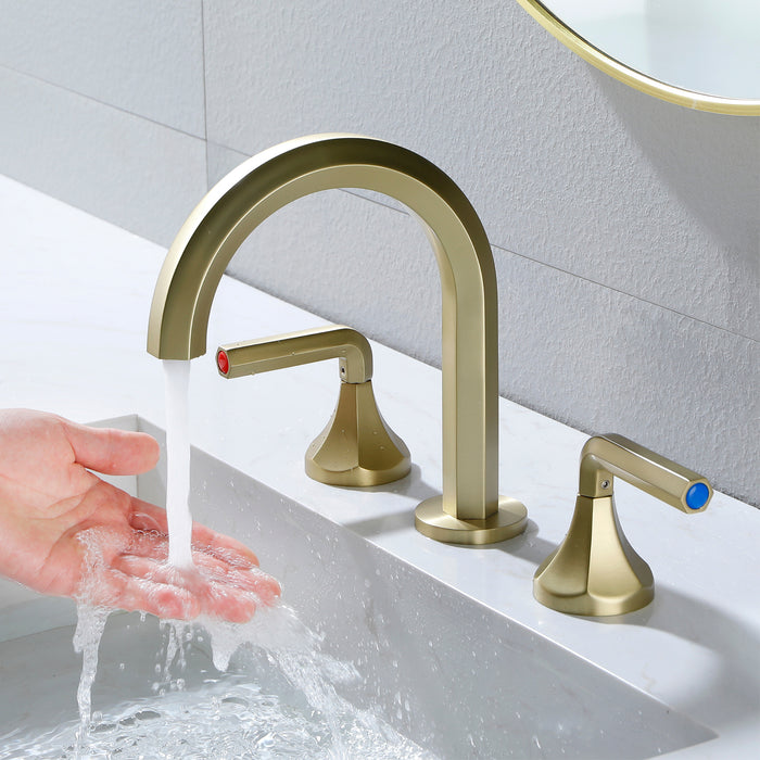 Two-handle Deck Mount Bathroom Sink Faucet