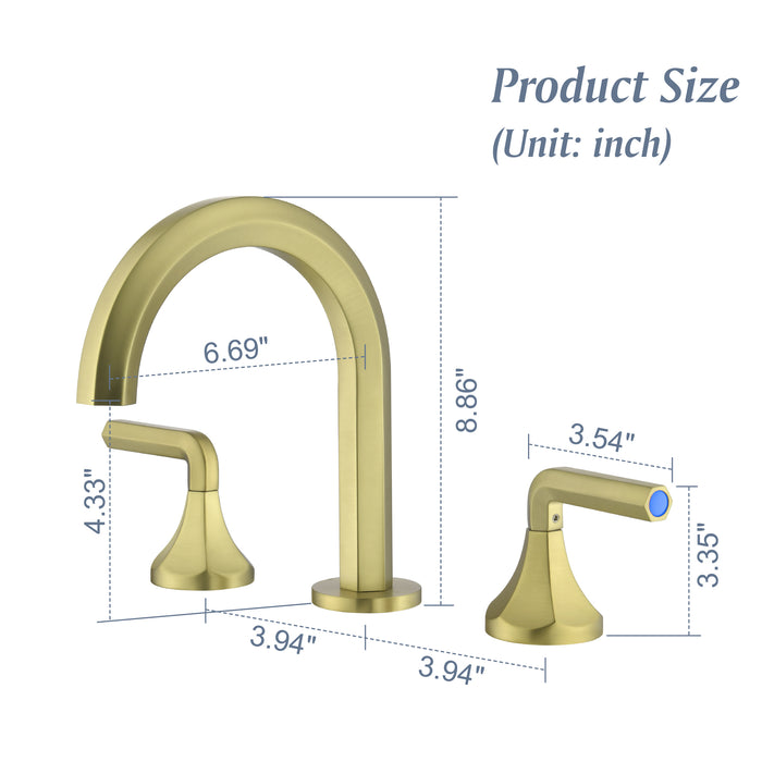 Two-handle Deck Mount Bathroom Sink Faucet
