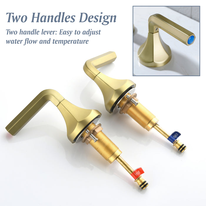 Two-handle Deck Mount Bathroom Sink Faucet