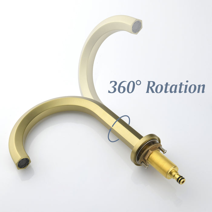 Two-handle Deck Mount Bathroom Sink Faucet