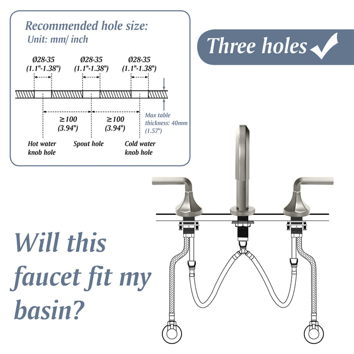 Two-handle Deck Mount Bathroom Sink Faucet