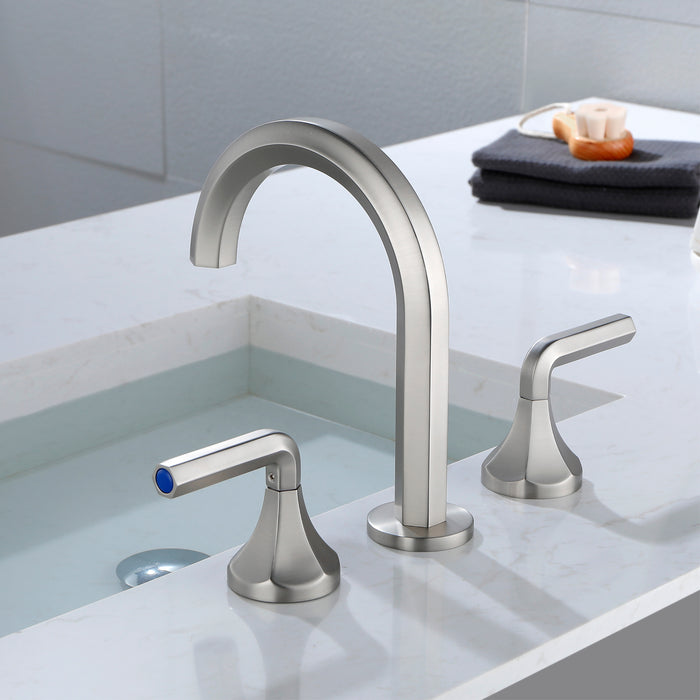 Two-handle Deck Mount Bathroom Sink Faucet