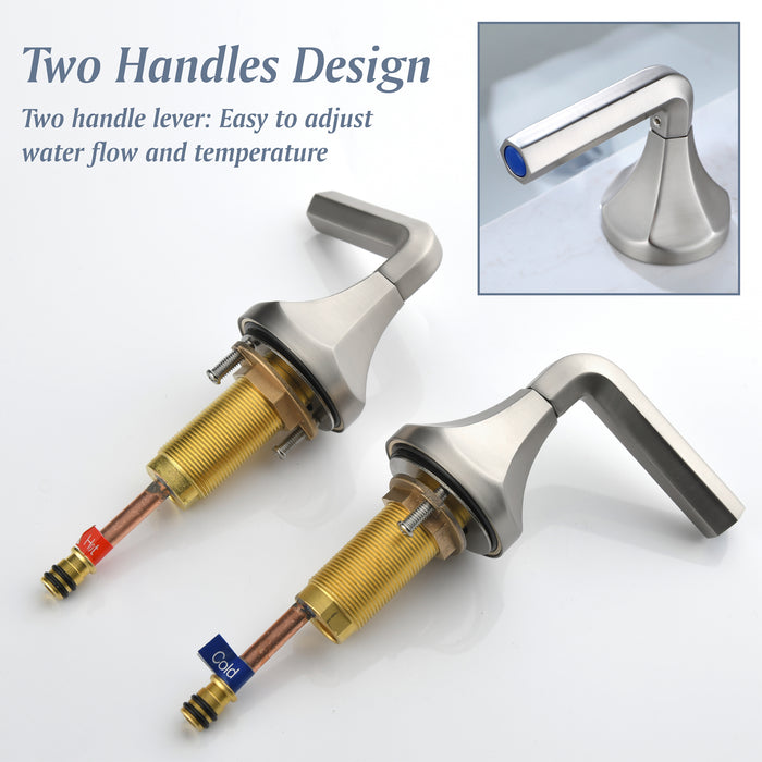 Two-handle Deck Mount Bathroom Sink Faucet