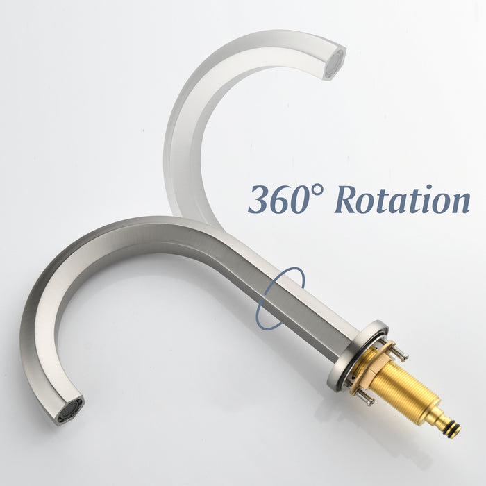Two-handle Deck Mount Bathroom Sink Faucet