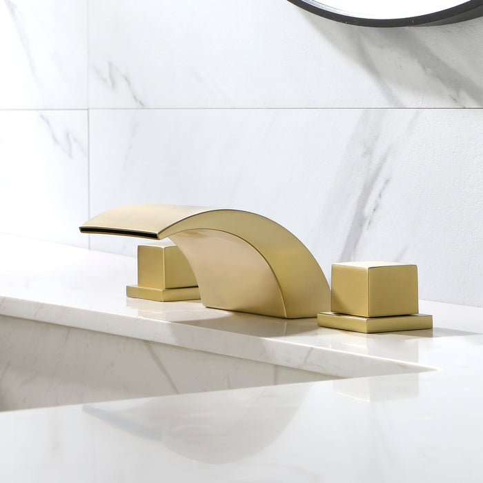 Brushed Nickel 2-Handle Widespread Bathroom Sink Faucet