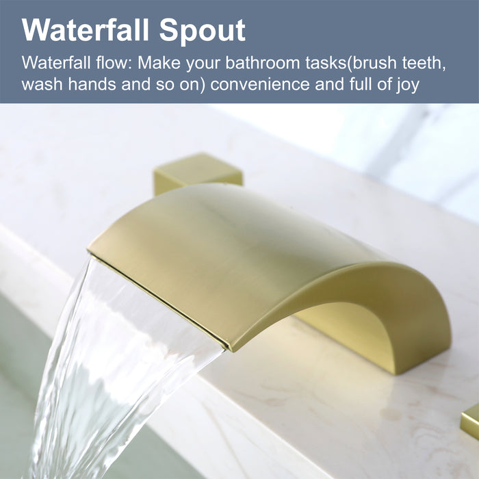 Brushed Nickel 2-Handle Widespread Bathroom Sink Faucet