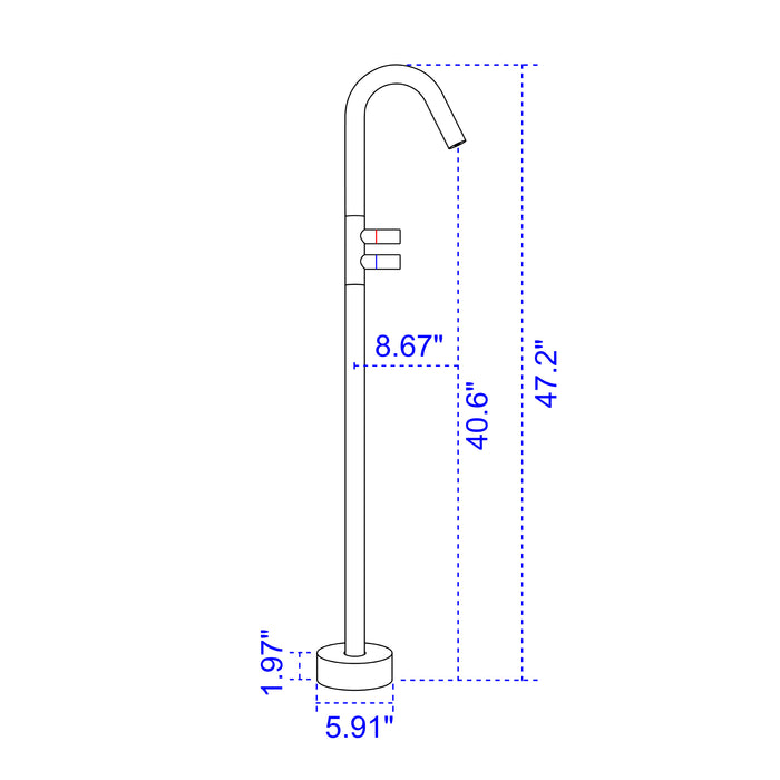 Floor-Mounted Bathtub Faucet