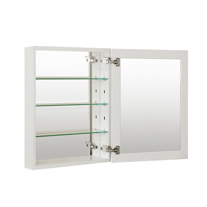 Open Box item(MMC1930-SA)--19 in. W x 30 in. H Rectangular White Aluminum Recessed/Surface Mount Medicine Cabinet with Mirror