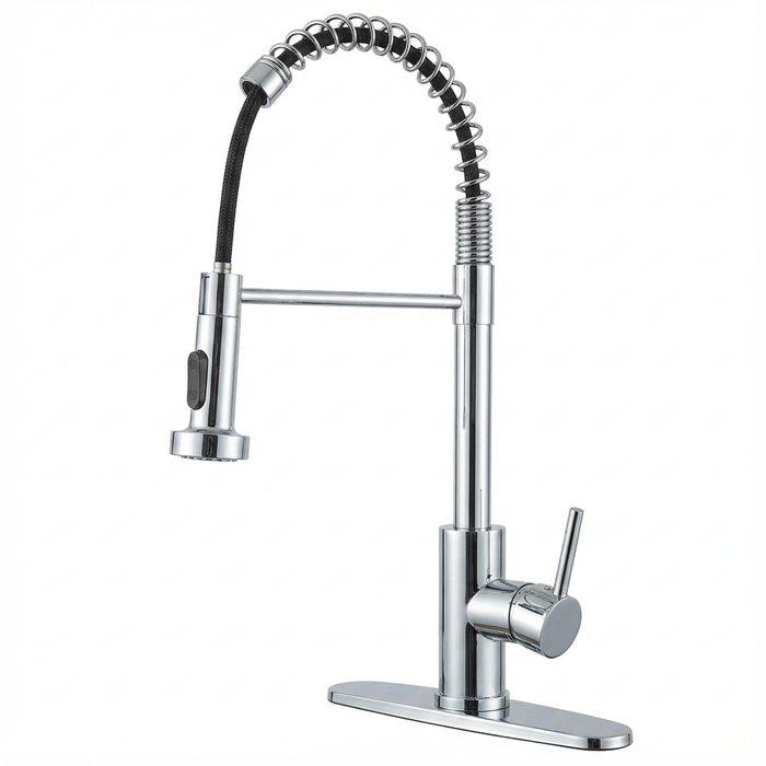 Kitchen Faucet with Pull Down Sprayer Industrial Single Handle Single Hole Faucet for Farmhouse