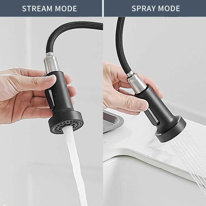 Touchless Kitchen Faucet Single Handle Sensor Pull Out Kitchen Faucet with Sprayer Dual Function Sprayhead in Contemporary Design