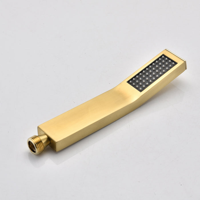 1-Spray Patterns 10 in. Ceiling Mount Dual Fixed and Handheld Shower Head 2.5 GPM in Brushed Gold