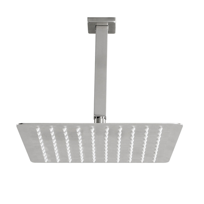 1-Spray Patterns with 2.5 GPM 11.8 in. Ceiling Mount Fixed Shower Head with Shower Arm in Brushed Nickel