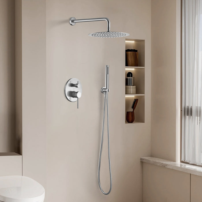 1-spray Patterns 10 in. Dual Fixed and Handheld Shower Head 1.8 GPM in Brushed Nickel