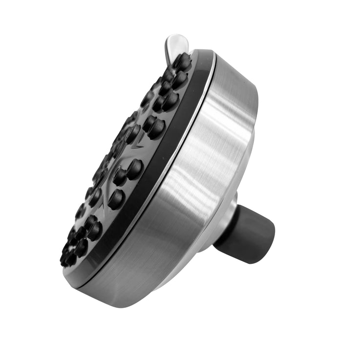 10-Spray Patterns with 1.75 GPM 4.72 in. Wall Mount Fixed Shower Head With High-Pressure in Brushed Nickel
