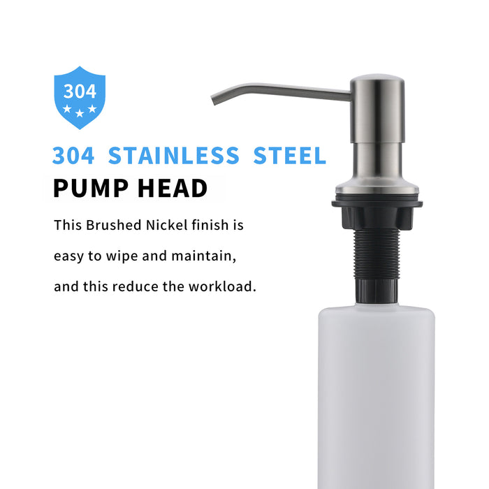 Stainless Steel Straight Nozzle Metal Kitchen Soap Dispenser