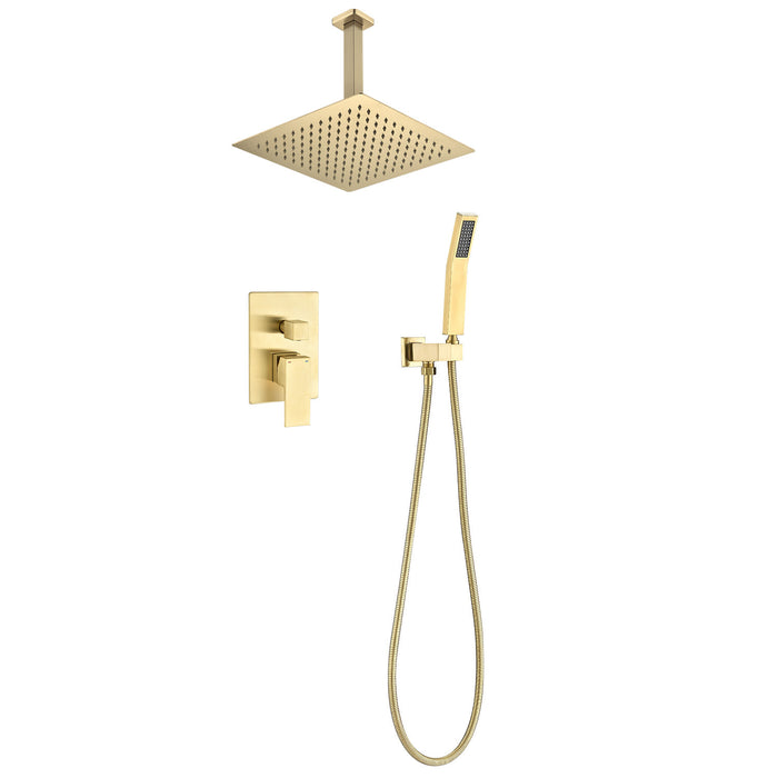 Ceiling Mounted Shower System Combo Set with Handheld and 12"Shower head