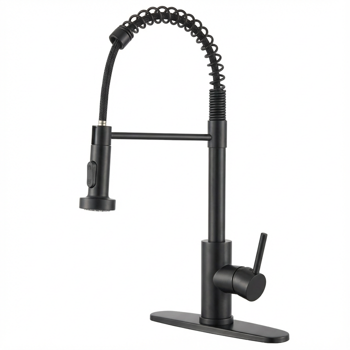 Kitchen Faucet with Pull Down Sprayer Industrial Single Handle Single Hole Faucet for Farmhouse