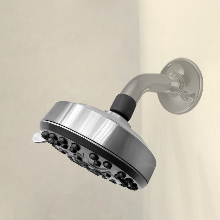 10-Spray Patterns with 1.75 GPM 4.72 in. Wall Mount Fixed Shower Head With High-Pressure in Brushed Nickel
