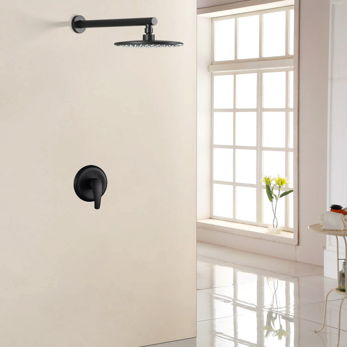 Modern 1-Spray Patterns 9 in. Wall Mount Rain Shower Head Built-In Shower System with Single Handle