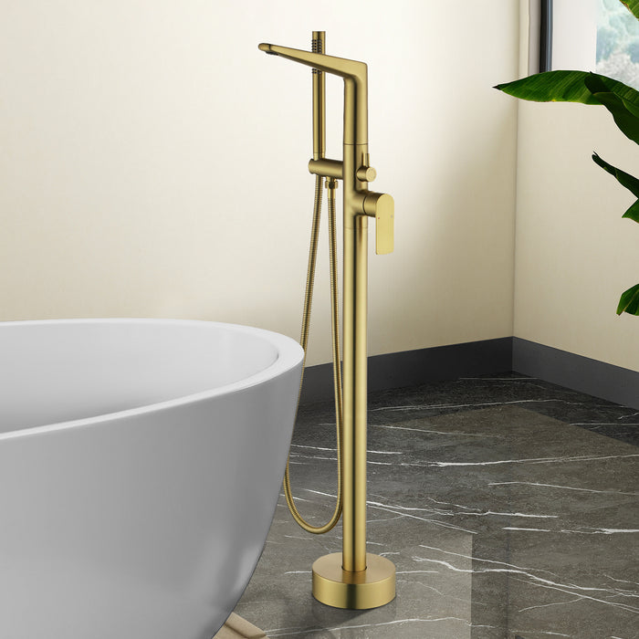 Topcraft Freestanding Bathtub Filler with Handheld Showerhead