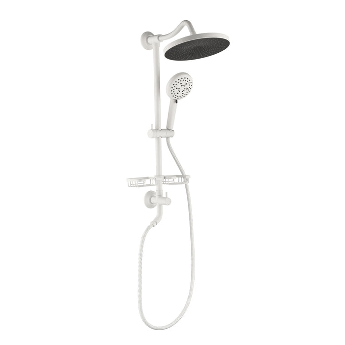 ShowerSpas Shower System, with 10" Rain Showerhead, 4-Function Hand Shower, Adjustable Slide Bar and Soap Dish