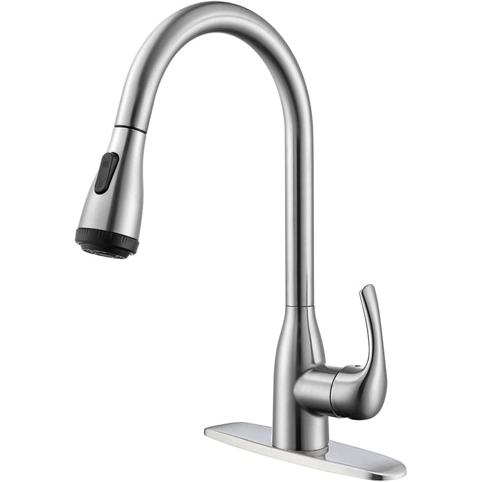 Single Handle High Arc Pull Down Sprayer Kitchen Sink Faucet with 4 Spraying Modes