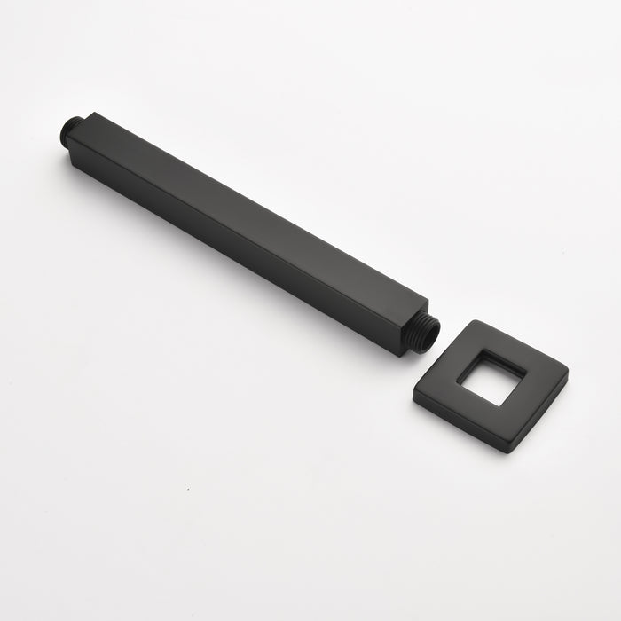 1-Spray Patterns with 2.5 GPM 9.84 in. Ceiling Mount Fixed Shower Head with Shower Arm in Matte Black