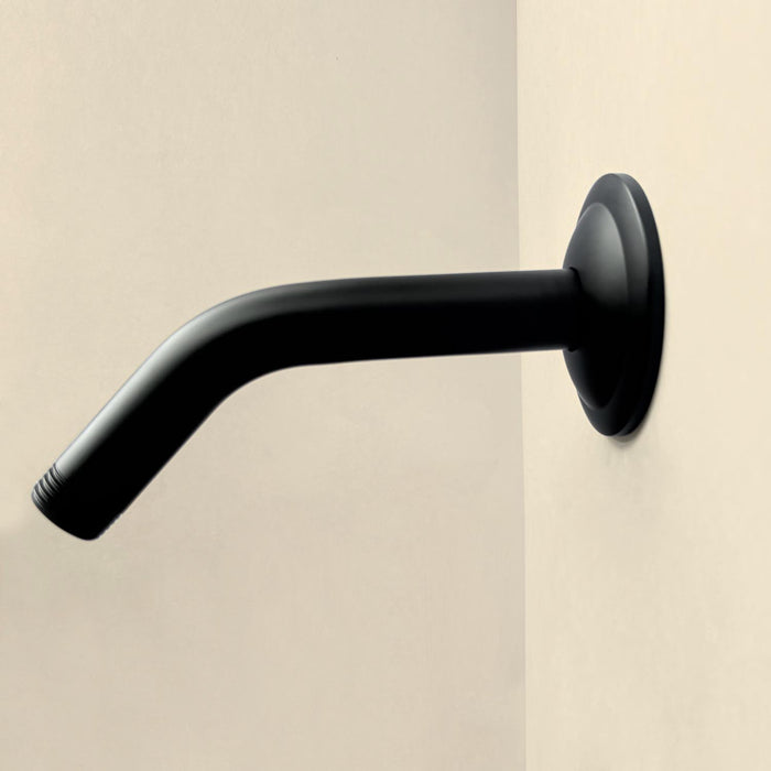 1/2 NPT × 4.8 in. Round Wall Mount Shower Arm with Sure Grip Flange in Matte Black ( 1-Pack )