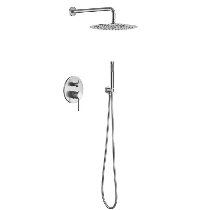 1-spray Patterns 10 in. Dual Fixed and Handheld Shower Head 1.8 GPM in Brushed Nickel
