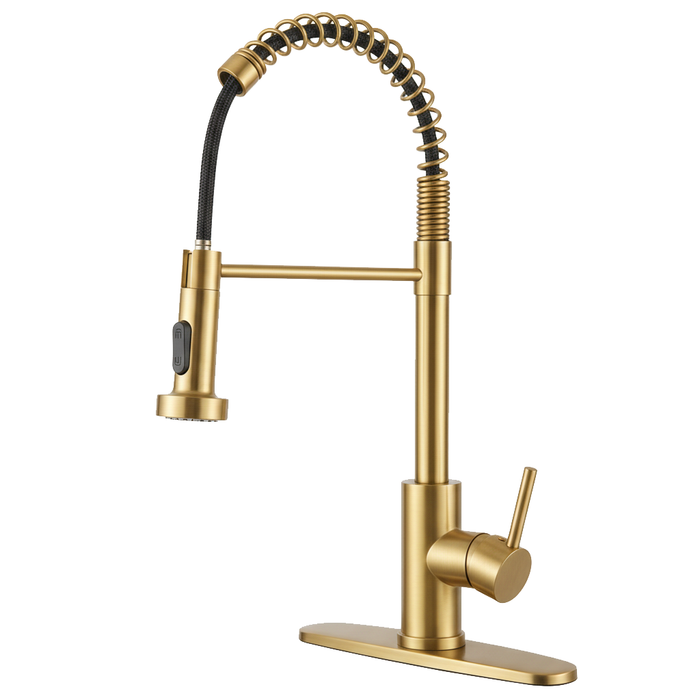Kitchen Faucet with Pull Down Sprayer Industrial Single Handle Single Hole Faucet for Farmhouse